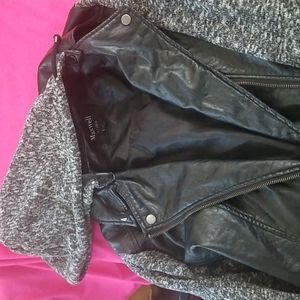 $12 add on - mixed media jacket black large nwot